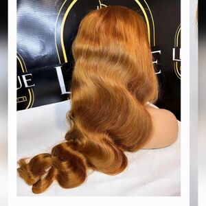 Invisible HD 13X6 Full Frontal Body wave lace wig 26" Color Ginger/Sunset